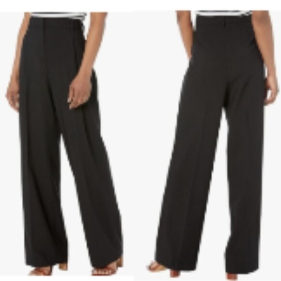 Calvin Klein Black wide-leg Trouser Pants, loose fit elegant XL🆕 📦⌚🏃🏻💨⚡🚚 - Picture 1 of 10